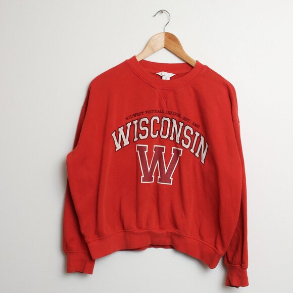 H&M Wisconsin Football Sweatshirt Womens Medium Burnt Orange - Picture 1 of 7